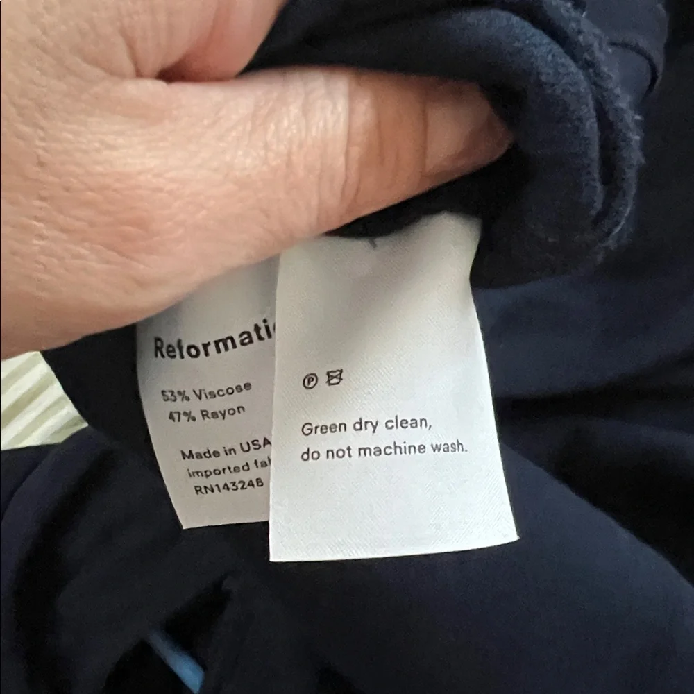 Reformation Navy Gavin Dress Size 8 - Picture 13 of 13